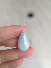 Load image into Gallery viewer, 100% natural icy watery green blue white type A jadeite jade water drop pendant necklace group E52
