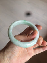 Load image into Gallery viewer, 57.4mm 100% natural Type A sunny green/white jadeite jade bangle K92-1110
