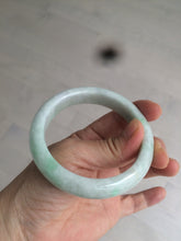 Load image into Gallery viewer, 57.4mm 100% natural Type A sunny green/white jadeite jade bangle K92-1110
