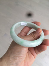 Load image into Gallery viewer, 57.4mm 100% natural Type A sunny green/white jadeite jade bangle K92-1110
