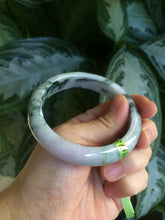 Load image into Gallery viewer, 56.8mm certificated Type A 100% Natural white/green/purple Jadeite Jade bangle E47-6211
