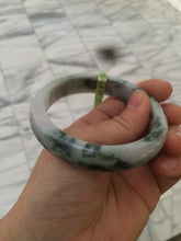Load image into Gallery viewer, 56.8mm certificated Type A 100% Natural white/green/purple Jadeite Jade bangle E47-6211

