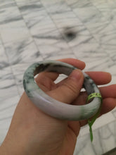 Load image into Gallery viewer, 56.8mm certificated Type A 100% Natural white/green/purple Jadeite Jade bangle E47-6211
