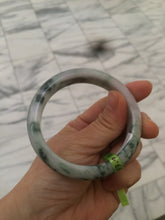 Load image into Gallery viewer, 56.8mm certificated Type A 100% Natural white/green/purple Jadeite Jade bangle E47-6211
