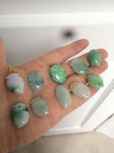 Load image into Gallery viewer, Type A 100% Natural sunny green/purple/white Jadeite Jade Peach Pendant AC-P
