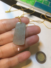 Load image into Gallery viewer, 100% natural icy watery light green/clear jadeite jade safe and sound couple pendant pair E34
