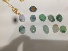 Load image into Gallery viewer, Type A 100% Natural sunny green/purple/white Jadeite Jade Peach Pendant AC-P
