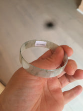 Load image into Gallery viewer, 50mm Certified Type A 100% Natural light white/green floating flowers super thin jadeite jade bangle AK22-4969
