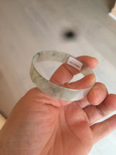 Load image into Gallery viewer, 50mm Certified Type A 100% Natural light white/green floating flowers super thin jadeite jade bangle AK22-4969
