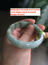 Load image into Gallery viewer, Sale! 100% natural Type A icy green/brown/purple jadeite jade XXXS bangle group12
