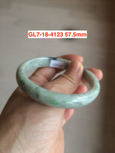 Load image into Gallery viewer, 54-62mm certified Type A 100% Natural light green white Jadeite Jade bangle GL7
