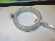 Load image into Gallery viewer, 56.5mm certificated Type A 100% Natural sunny green/purple/yellow  Monet’s Water Lilies Jade bangle E62-1029
