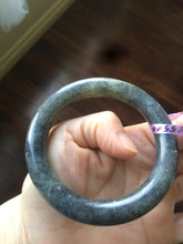 Load image into Gallery viewer, Sale! 100% Natural Certified 56 mm black/white (籽料青花) seed material round cut nephrite Jade bangle HHE105-5500
