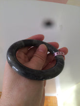 Load image into Gallery viewer, 53.4mm Certified 100% Natural black/gray sesame paste 芝麻糊 青花round cut nephrite Jade bangle HE102-5546
