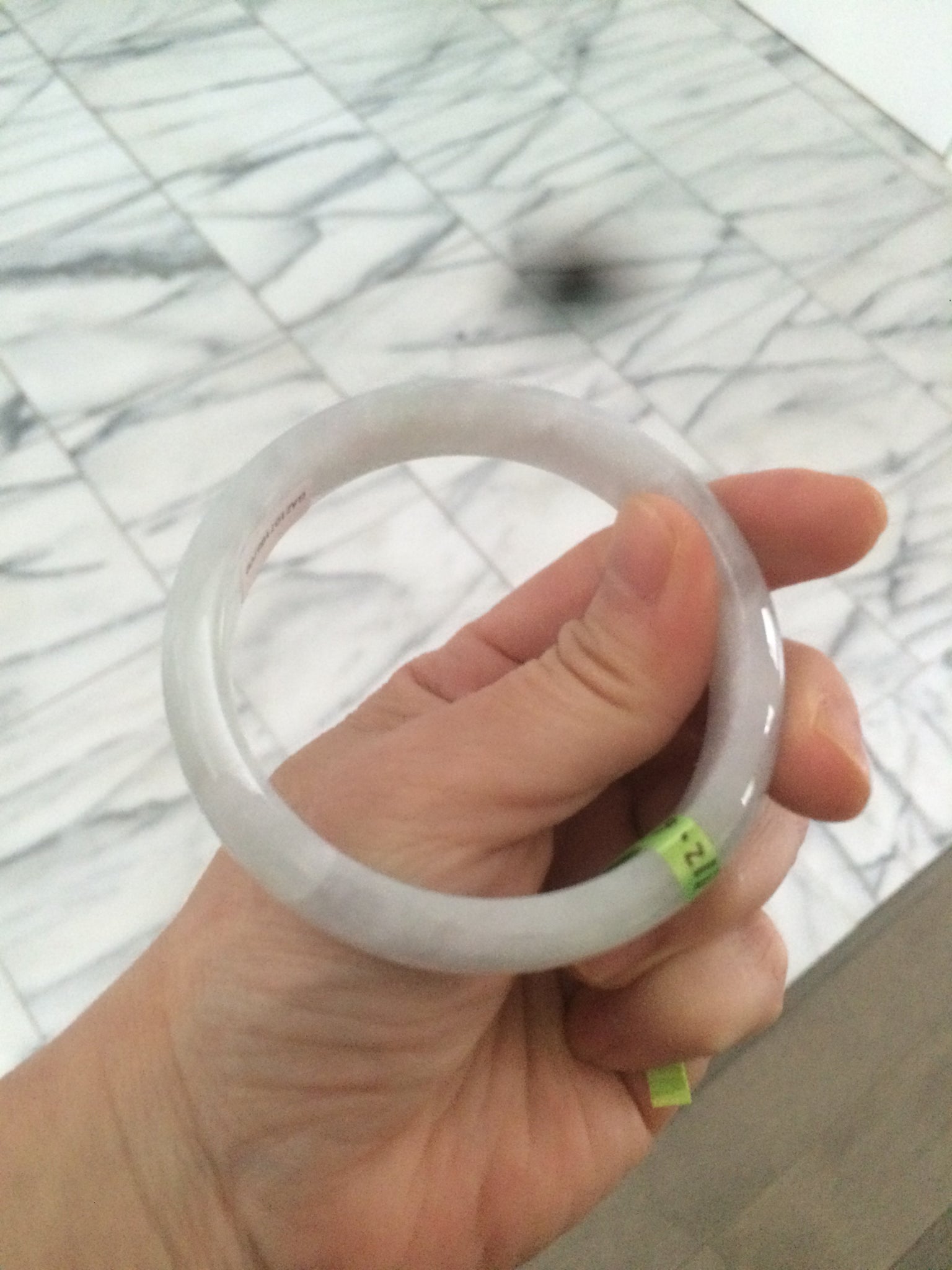 Load image into Gallery viewer, 57.1mm certified 100% natural icy green/white jadeite jade bangle AH30-5700