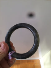 Load image into Gallery viewer, Sale! 100% Natural Certified 56 mm black/white (籽料青花) seed material round cut nephrite Jade bangle HHE105-5500
