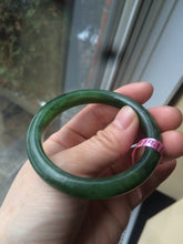 Load image into Gallery viewer, 51.9 mm 100% Natural  dark green nephrite Jade (碧玉) bangle KS-16
