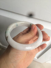 Load image into Gallery viewer, 61mm certified type A 100% Natural sunny green/white Jadeite Jade bangle AQ23-9961
