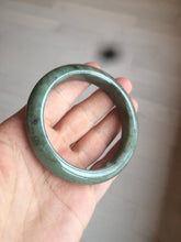 Load image into Gallery viewer, 54.9mm certified Type A 100% Natural dark green/black jadeite jade bangle N102-9772
