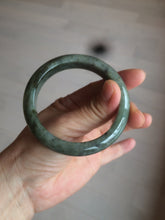 Load image into Gallery viewer, 54.9mm certified Type A 100% Natural dark green/black jadeite jade bangle N102-9772
