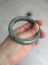 Load image into Gallery viewer, 54.9mm certified Type A 100% Natural dark green/black jadeite jade bangle N102-9772
