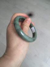 Load image into Gallery viewer, 54.9mm certified Type A 100% Natural dark green/black jadeite jade bangle N102-9772

