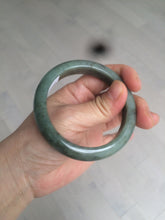Load image into Gallery viewer, 54.9mm certified Type A 100% Natural dark green/black jadeite jade bangle N102-9772
