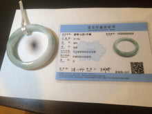 Load image into Gallery viewer, 52.5mm Certified type A 100% Natural green white Jadeite Jade bangle A77-2424

