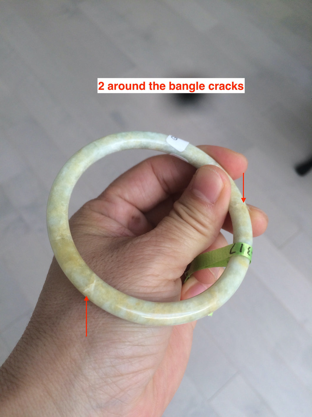Shopify only! 57-61mm certified Type A 100% Natural icy yellow round cut Jadeite Jade bangle group GC11 Add on item. No sale individually!