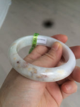 Load image into Gallery viewer, 56.5mm certificated Type A 100% Natural white/red/brown Jadeite Jade bangle AE28-5705

