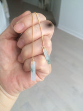 Load image into Gallery viewer, 100% Natural icy watery green Misty rain (烟雨江南) safe and sound dangling jadeite Jade earring C22

