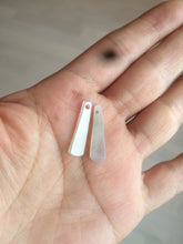 Load image into Gallery viewer, 100% Natural icy watery green Misty rain (烟雨江南) safe and sound dangling jadeite Jade earring C22
