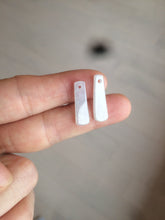 Load image into Gallery viewer, 100% Natural icy watery green Misty rain (烟雨江南) safe and sound dangling jadeite Jade earring C22
