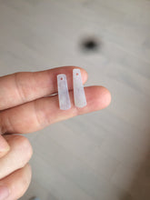 Load image into Gallery viewer, 100% Natural icy watery green Misty rain (烟雨江南) safe and sound dangling jadeite Jade earring C22
