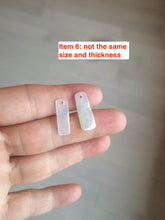 Load image into Gallery viewer, 100% Natural icy watery green Misty rain (烟雨江南) safe and sound dangling jadeite Jade earring C22
