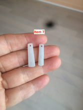 Load image into Gallery viewer, 100% Natural icy watery green Misty rain (烟雨江南) safe and sound dangling jadeite Jade earring C22
