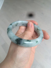 Load image into Gallery viewer, 56.7mm certified 100% natural type A icy watery green flying flowers jadeite jade bangle AS66-1633

