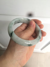 Load image into Gallery viewer, 56.7mm certified 100% natural type A icy watery green flying flowers jadeite jade bangle AS66-1633
