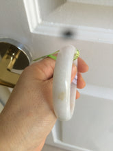 Load image into Gallery viewer, 55.7mm certified Type A 100% Natural white/yellow Jadeite Jade bangle E57-7572
