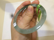 Load image into Gallery viewer, 55.5mm certified Type A 100% Natural icy green super thin Jadeite bangle R56-8420
