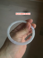 Load image into Gallery viewer, 58-60mm Type A 100% Natural icy light green/white/purple flat thin style Jadeite bangle group GL6
