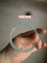Load image into Gallery viewer, 58-60mm Type A 100% Natural icy light green/white/purple flat thin style Jadeite bangle group GL6
