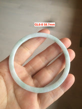 Load image into Gallery viewer, 58-60mm Type A 100% Natural icy light green/white/purple flat thin style Jadeite bangle group GL6
