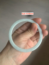 Load image into Gallery viewer, 58-60mm Type A 100% Natural icy light green/white/purple flat thin style Jadeite bangle group GL6
