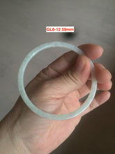Load image into Gallery viewer, 58-60mm Type A 100% Natural icy light green/white/purple flat thin style Jadeite bangle group GL6
