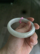 Load image into Gallery viewer, 57.2mm certified Type A 100% Natural light green/white Jadeite Jade bangle  AB21-6215
