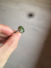 Load image into Gallery viewer, 100% Natural dark green nephrite (碧玉) Jade ring HT66 (adjustable size)
