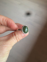 Load image into Gallery viewer, 100% Natural dark green nephrite (碧玉) Jade ring HT66 (adjustable size)
