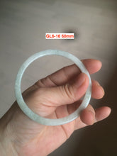 Load image into Gallery viewer, 58-60mm Type A 100% Natural icy light green/white/purple flat thin style Jadeite bangle group GL6
