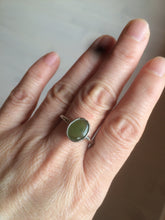 Load image into Gallery viewer, 100% Natural dark green nephrite (碧玉) Jade ring HT66 (adjustable size)
